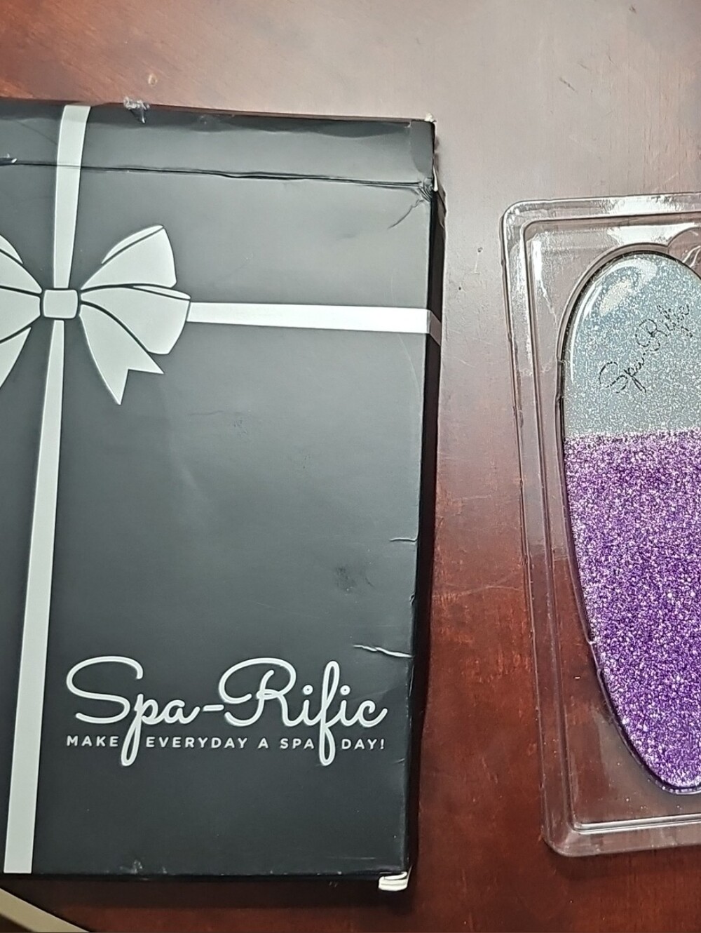 Spa-Rific Glitter 3 Piece Foot/File Set in Purple & Silver